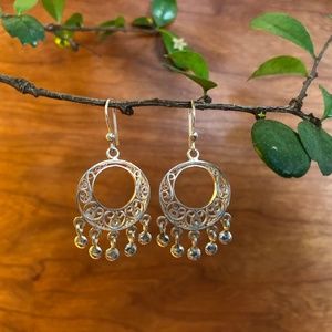 Novica Silver Chandelier Earrings